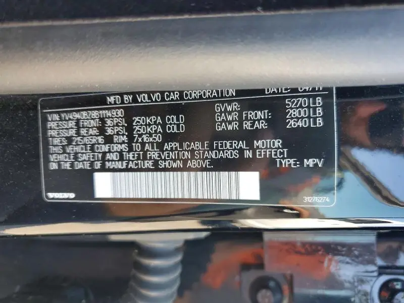 2011 VOLVO XC70 3.2  