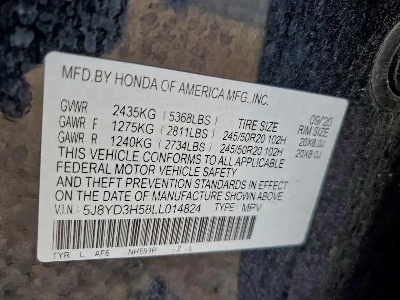 2020 ACURA MDX TECHNOLOGY  