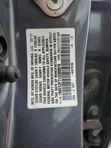 2018 HONDA CIVIC EX  