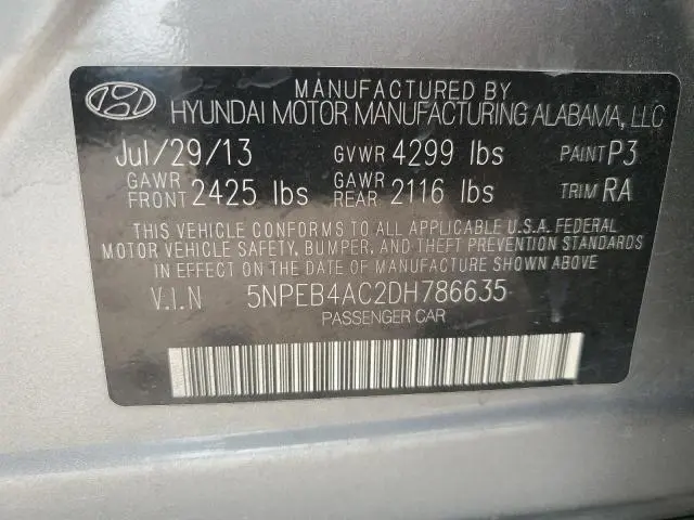 2013 HYUNDAI SONATA GLS  