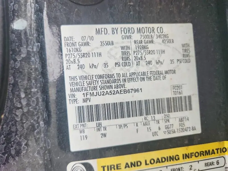 2010 FORD EXPEDITION LIMITED  