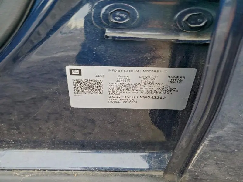 2021 CHEVROLET MALIBU LT  