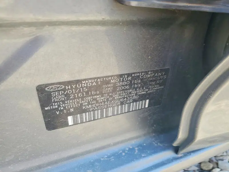 2016 HYUNDAI ELANTRA VALUE EDITION  