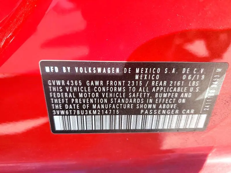 2019 VOLKSWAGEN JETTA GLI  