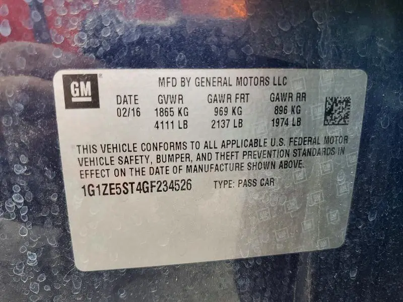 2016 CHEVROLET MALIBU LT  