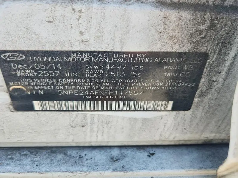 2015 HYUNDAI SONATA SE  