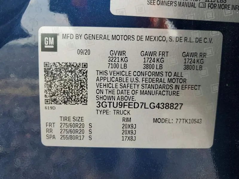 2020 GMC SIERRA K1500 DENALI  