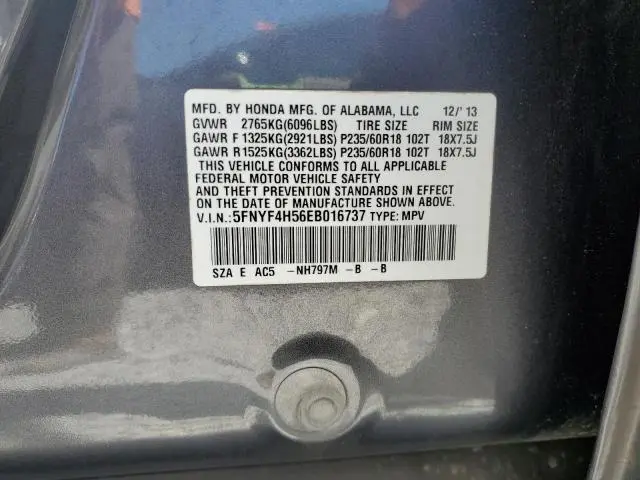 2014 HONDA PILOT EXL  