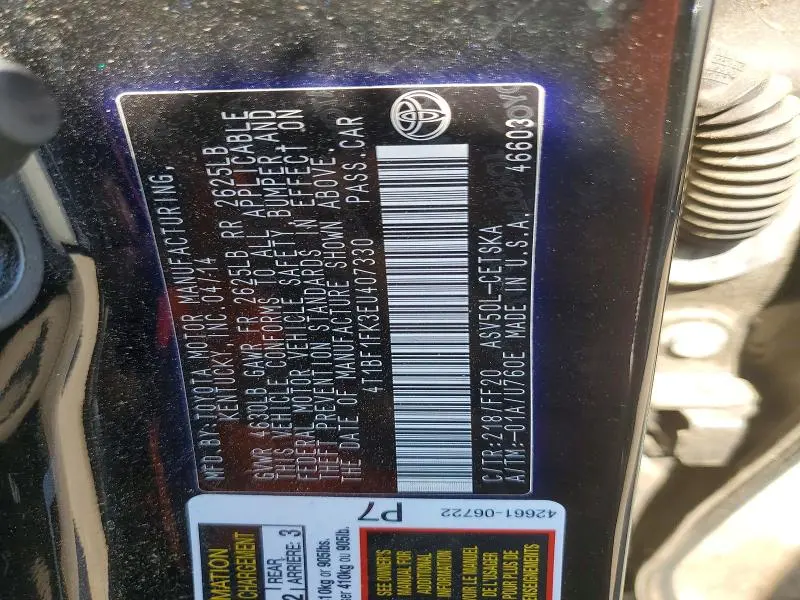 2014 TOYOTA CAMRY SE  