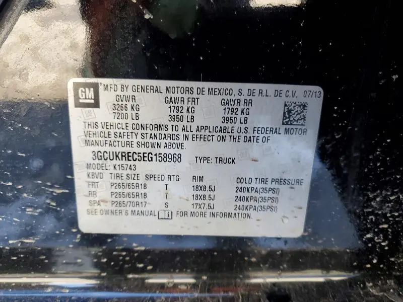 2014 CHEVROLET SILVERADO K1500 LT  