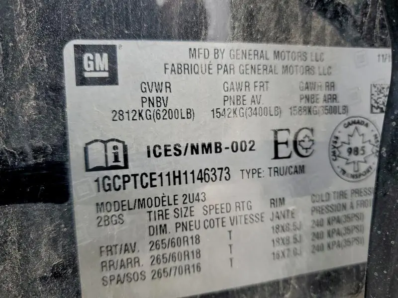 2017 CHEVROLET COLORADO LT  