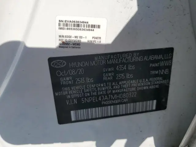 2021 HYUNDAI SONATA SEL  