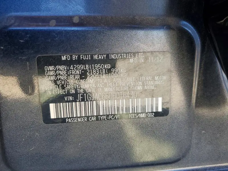 2013 SUBARU IMPREZA PREMIUM  