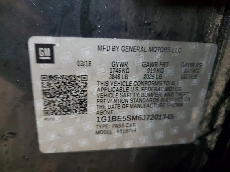 2018 CHEVROLET CRUZE LT  