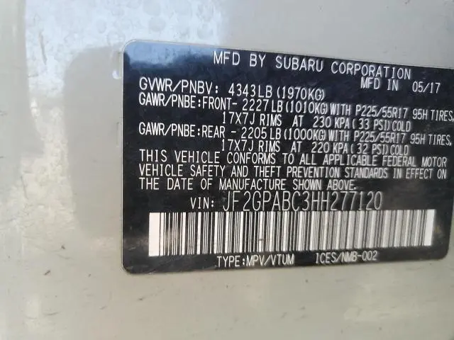 2017 SUBARU CROSSTREK PREMIUM