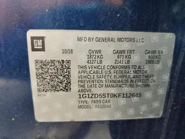 2019 CHEVROLET MALIBU LT  