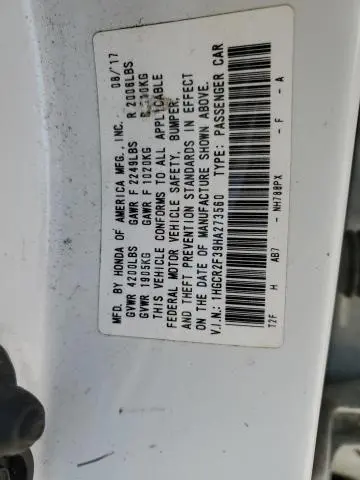 2017 HONDA ACCORD LX