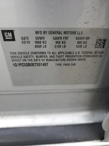 2014 CHEVROLET CRUZE LT  