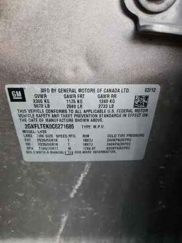 2012 GMC TERRAIN SLE  