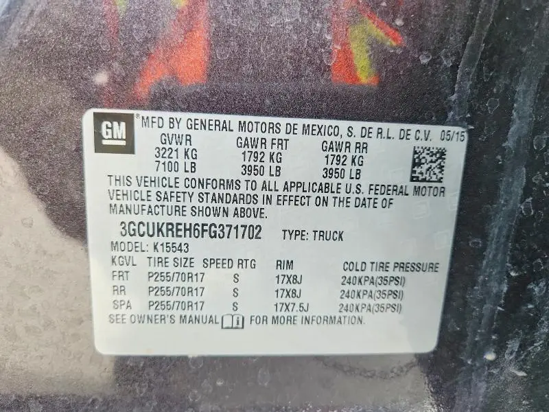 2015 CHEVROLET SILVERADO K1500 LT  