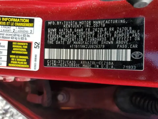2018 TOYOTA CAMRY L  