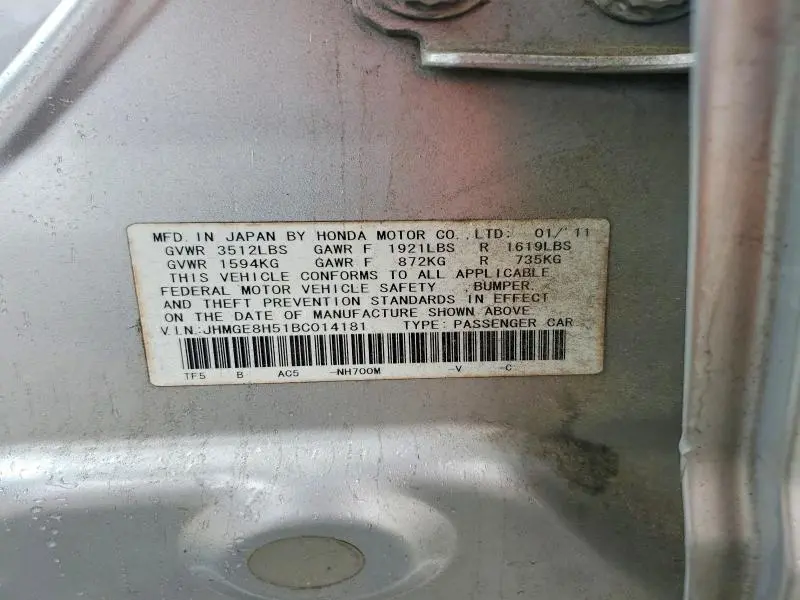 2011 HONDA FIT SPORT  