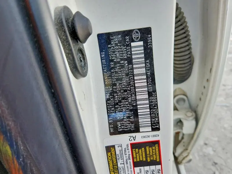 2011 TOYOTA AVALON BASE  