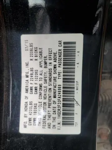 2015 HONDA ACCORD LX  