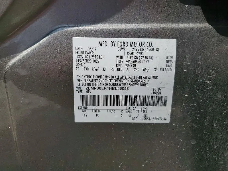 2017 LINCOLN MKX RESERVE  