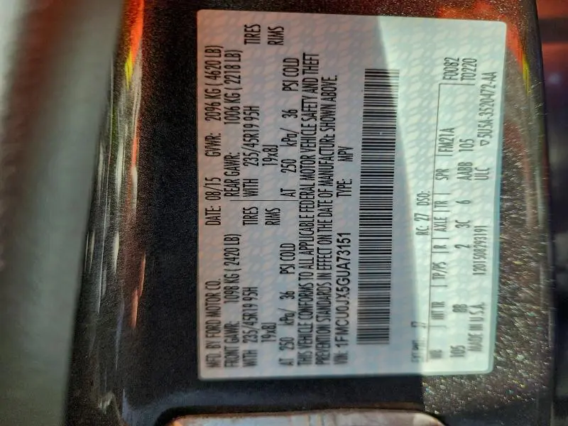 2016 FORD ESCAPE TITANIUM  