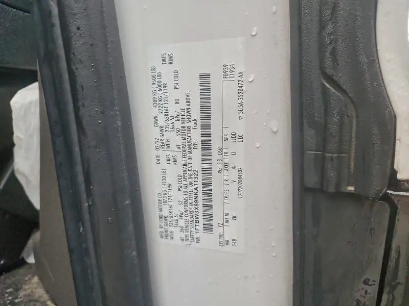 2022 FORD TRANSIT T-350  