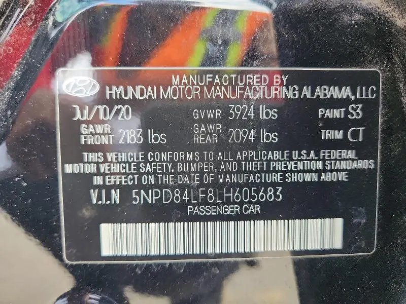 2020 HYUNDAI ELANTRA SEL  