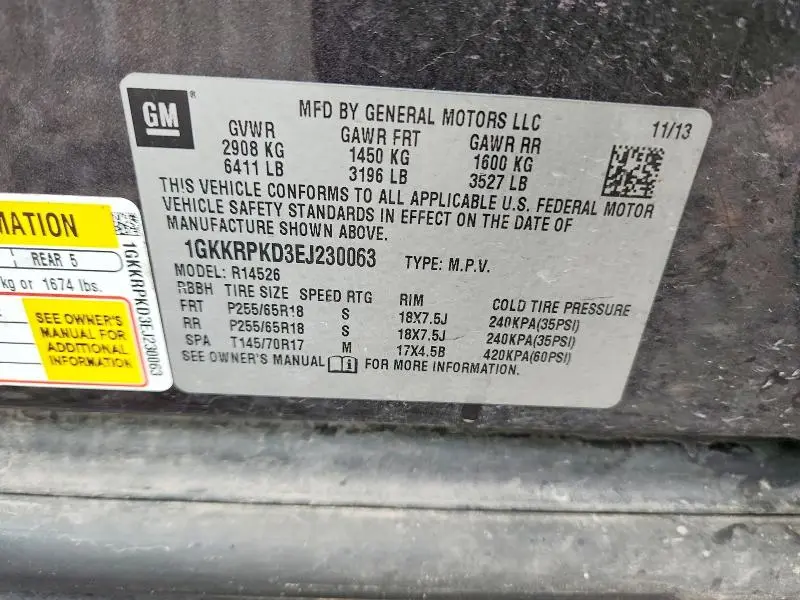 2014 GMC ACADIA SLE  