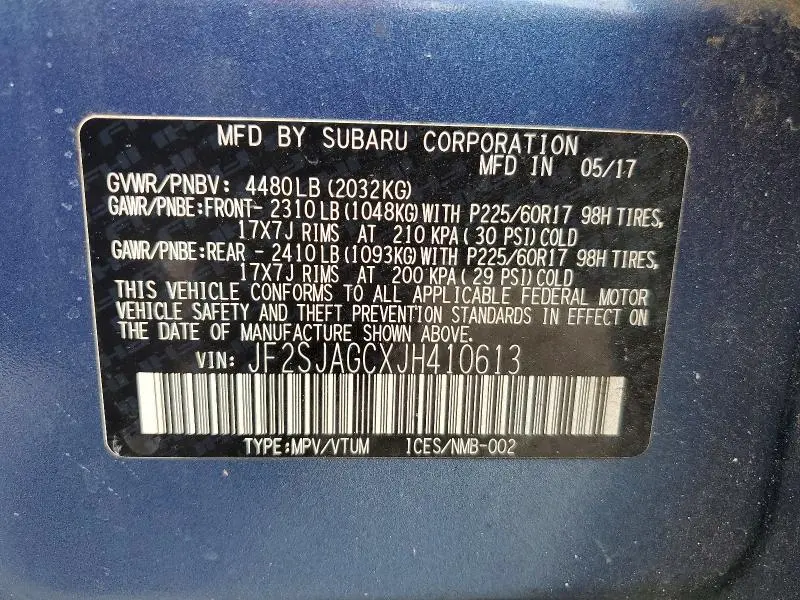 2018 SUBARU FORESTER 2.5I PREMIUM  