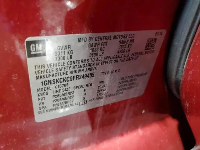 2015 CHEVROLET TAHOE K1500 LTZ  