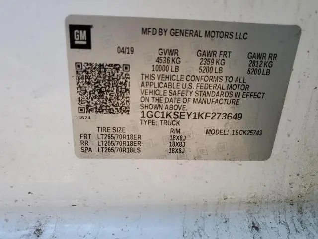 2019 CHEVROLET SILVERADO K2500 HEAVY DUTY LT  