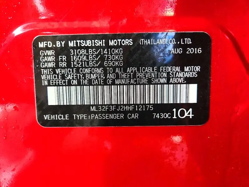 2017 MITSUBISHI MIRAGE G4 ES  