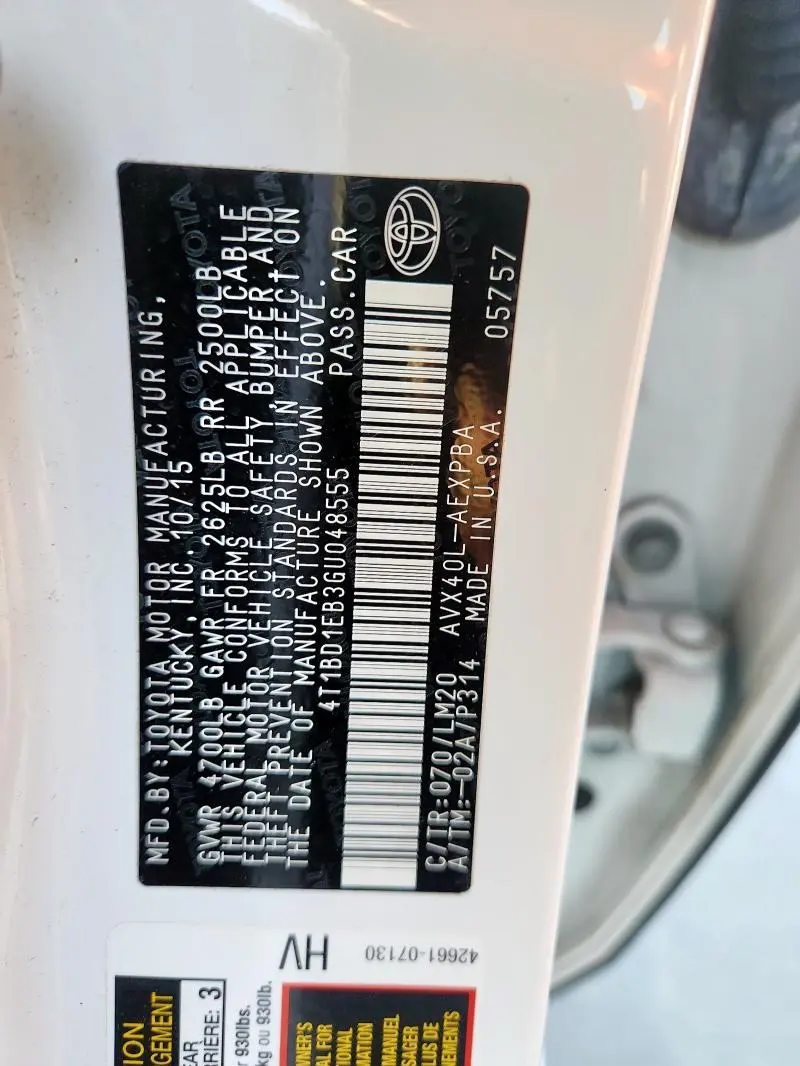2016 TOYOTA AVALON HYBRID  