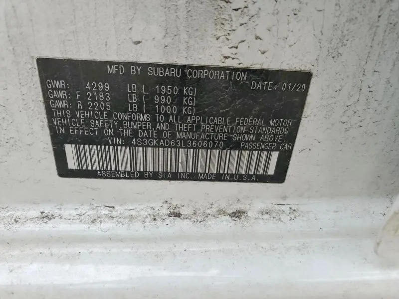 2020 SUBARU IMPREZA PREMIUM  