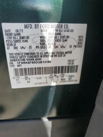 2013 FORD EXPLORER LIMITED  