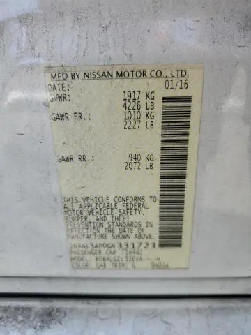 2016 NISSAN ALTIMA 2.5  