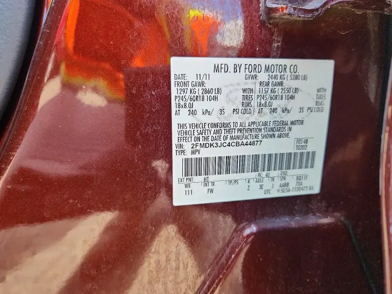 2012 FORD EDGE SEL  