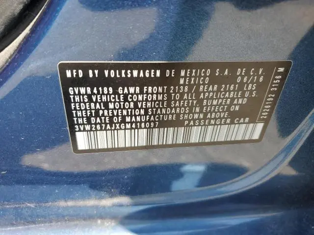 2016 VOLKSWAGEN JETTA S  