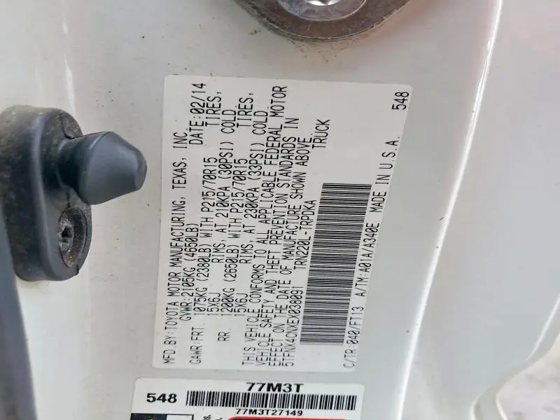 2014 TOYOTA TACOMA BASE  
