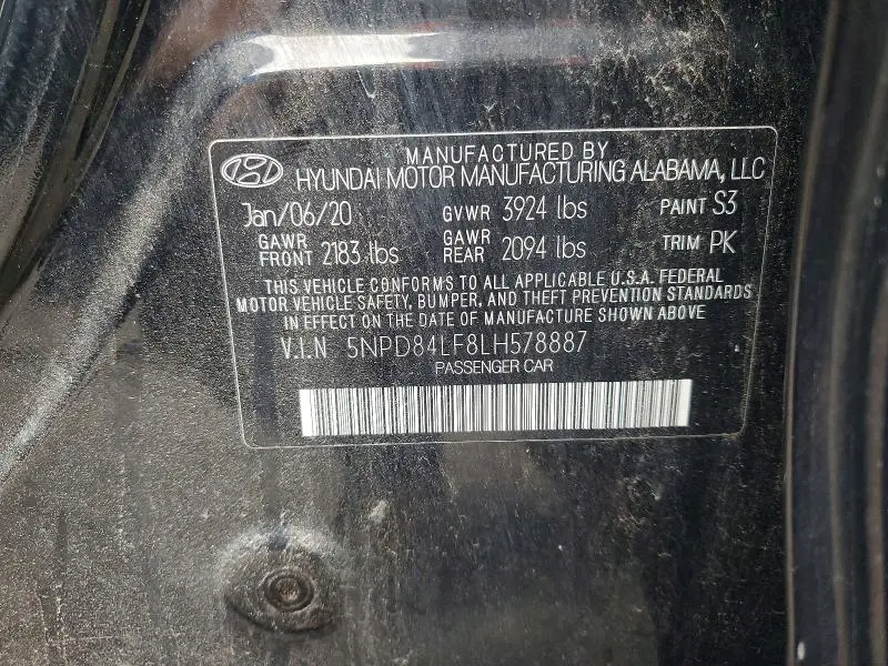 2020 HYUNDAI ELANTRA SEL  