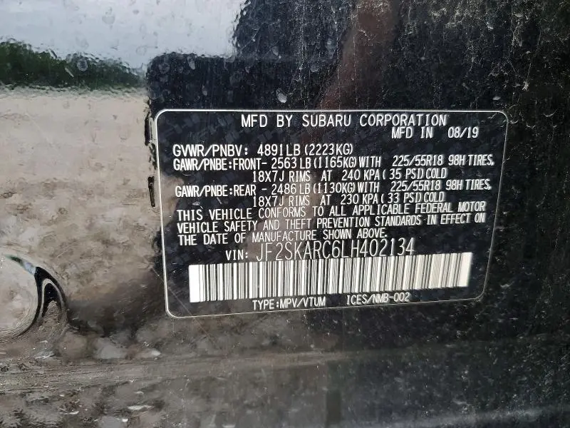 2020 SUBARU FORESTER SPORT  
