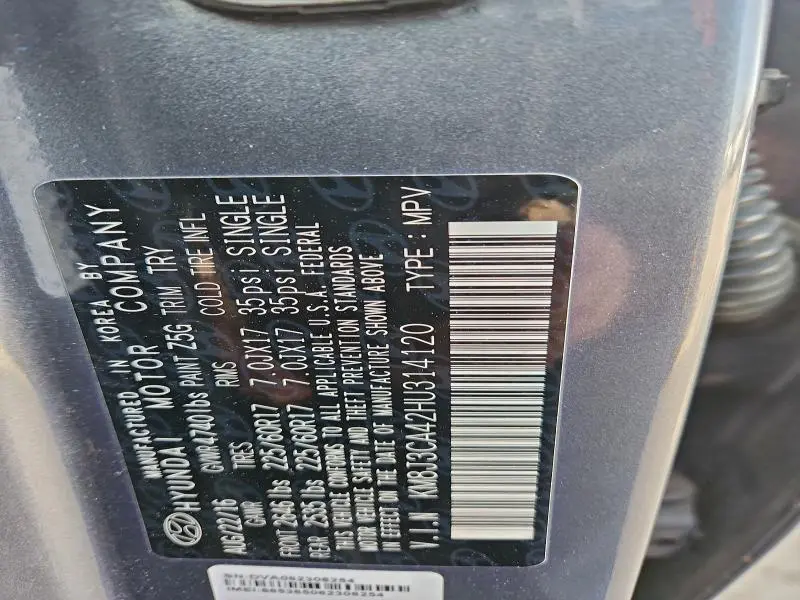 2017 HYUNDAI TUCSON LIMITED  