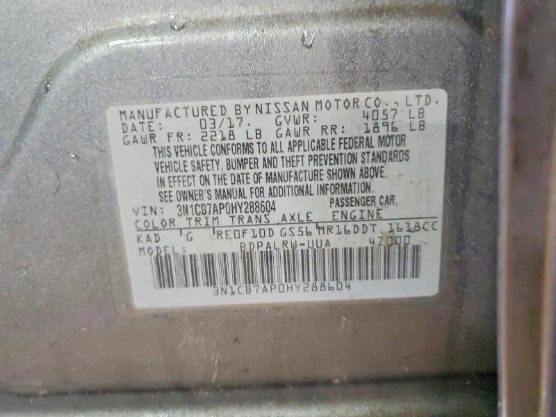 2017 NISSAN SENTRA SR TURBO  