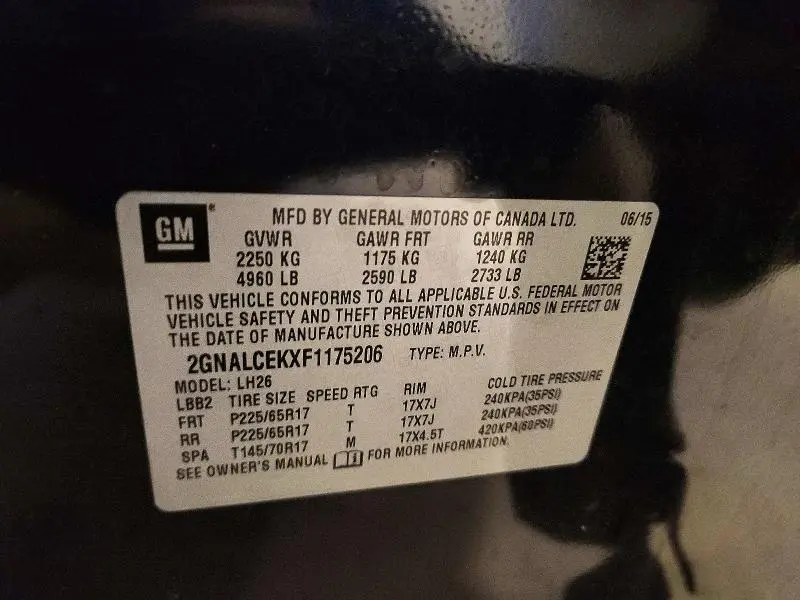 2015 CHEVROLET EQUINOX LT  