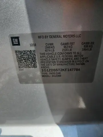 2019 CHEVROLET MALIBU LT  